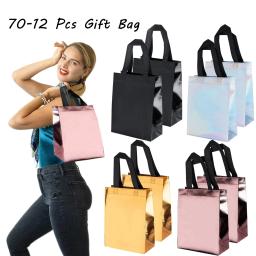 70-12 sacos de presente reutilizáveis do casamento dos pces com alças saco de presente não tecido sacos de mercearia brilhantes para o aniversário páscoa ramadan sacos de presente - Image 1