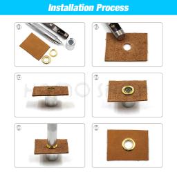 100 conjuntos de ilhós de metal ilhós ilhós buraco anel com instalação conjunto de ferramentas para scrapbooking diy leathercraft sapatos cinto saco boné roupas - Image 4