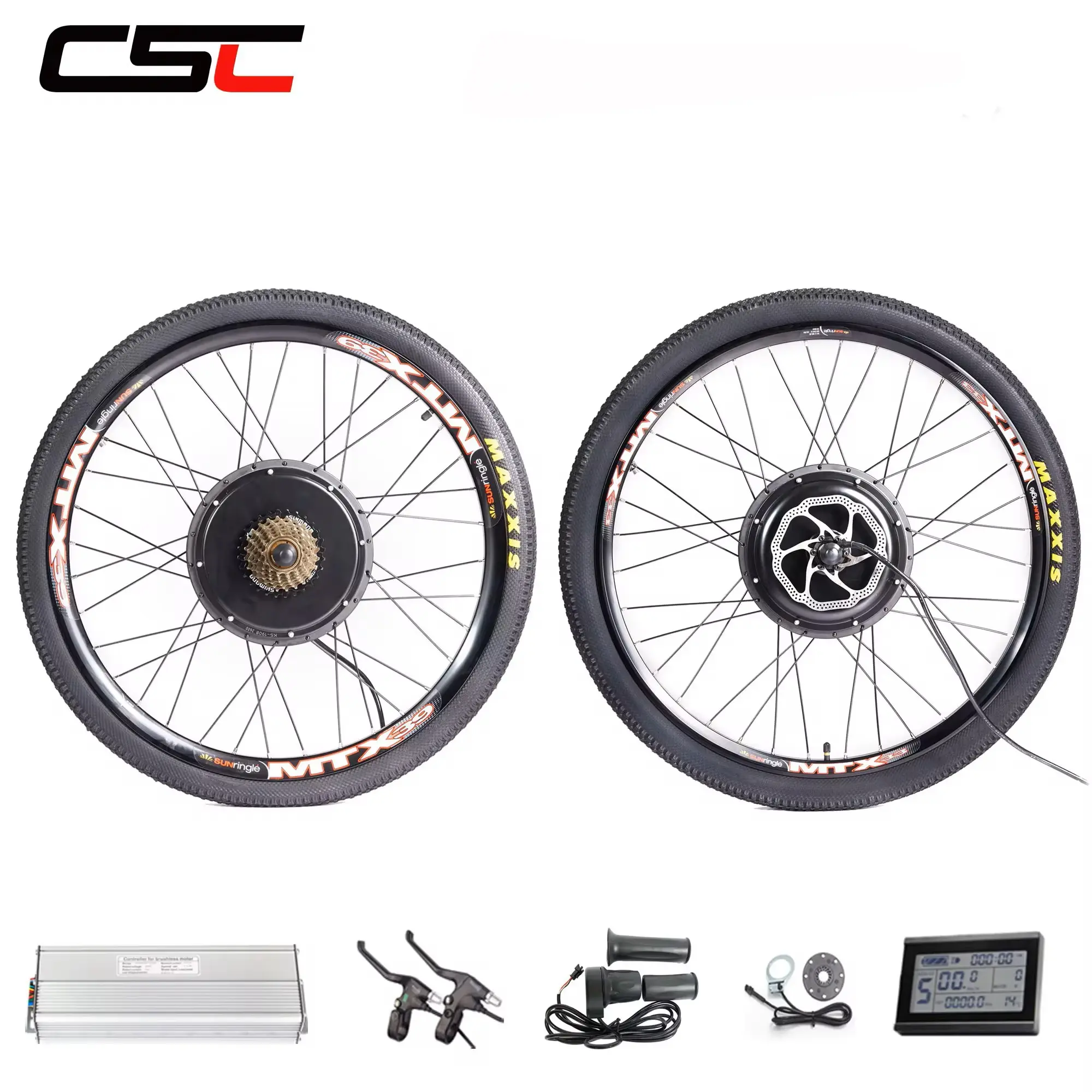 Kit conversor para bicicleta elétrica, bicicleta mountain bike, 36v, 48v, 20-29 polegadas, 250w-1500w, mtx sunringle, parede dupla, aro, motor de cubo - Image 1