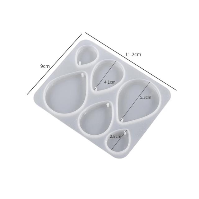Geometria brinco pingente molde de silicone resina cola epoxy jóias fazendo moldes redondo quadrado encantos pingente molde criativo jóias artesanato