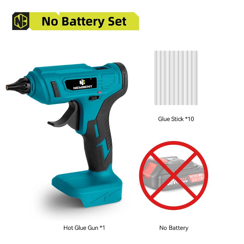 NEWBENY-Pistola de Cola Hot Melt sem fio, 280 °C, portátil, recarregável, 10 unid, 11mm Bastões de cola, DIY Repair Tool for Makita 18V Battery - Image 1