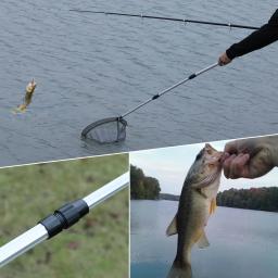 Rede de pesca Sougayilang com alça de borracha telescópica de liga de alumínio estende a rede de pesca dobrável de 150 cm - Image 5