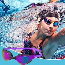Óculos de natação profissional para adultos, hd, anti-fog, galvanoplastia, máscara de silicone, impermeável, lente grande angular, pára-sol, anti-reflexo - Image 1