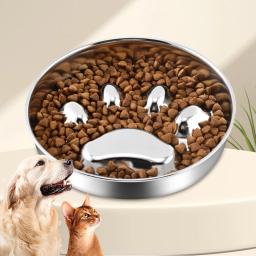 Tigela de alimentação lenta de aço inoxidável para animais de estimação, quebra-cabeça, labirinto, pratos, gatos, cachorro, pequeno, médio, grande, acessórios para cães - Image 6