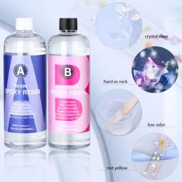 Kit de Resina Epóxi Crystal Clear, Alto Brilho e Bolhas, Arte Livre, Suprimentos para Revestimento e Fundição Artesanato, Fazer Jóias DIY, 1:1 - Image 2