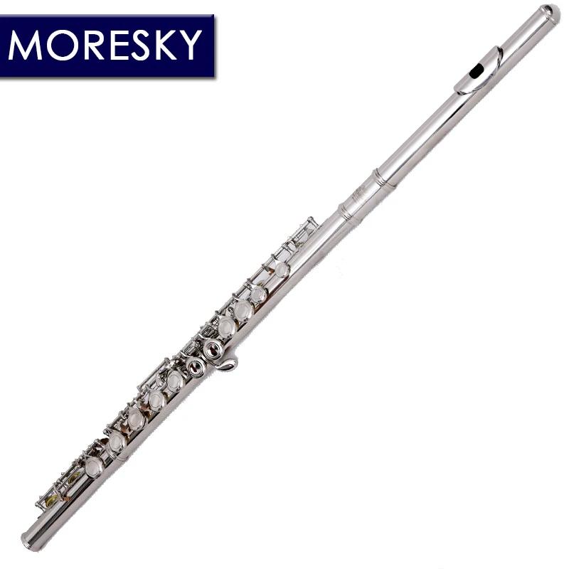 MORESKY-C Flauta chave com chave E, 16 furos próximos, cuproníquel, chapeado, níquel, instrumento, 601 - Image 1