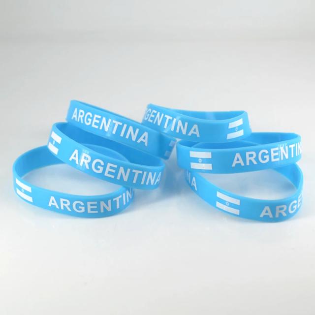 Conjunto de 6 Pulseiras de Silicone Argentino para Futebol e Basquete - Joias Esportivas para Presentear em Festas