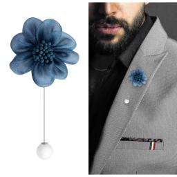 Alfinetes de lapela de casamento para homens e mulheres, broche floral, broches de pérolas, rosa feito à mão, moda coreana, 4 cores, cavalheiros - Image 3