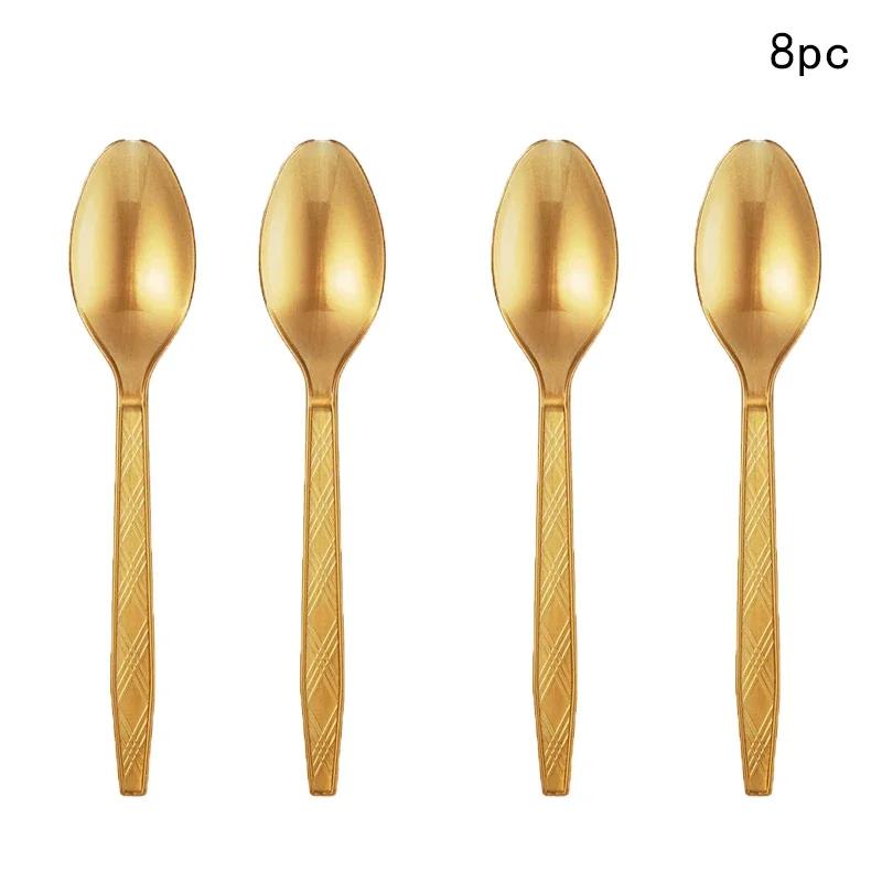 Conjuntos de Talheres Descartáveis para Decoração de Festa, Prato de Papel e Guardanapo e Copo, Preto e Dourado, Feliz Aniversário de 18 Anos, 8 Convidados, 18 Anos - Image 1
