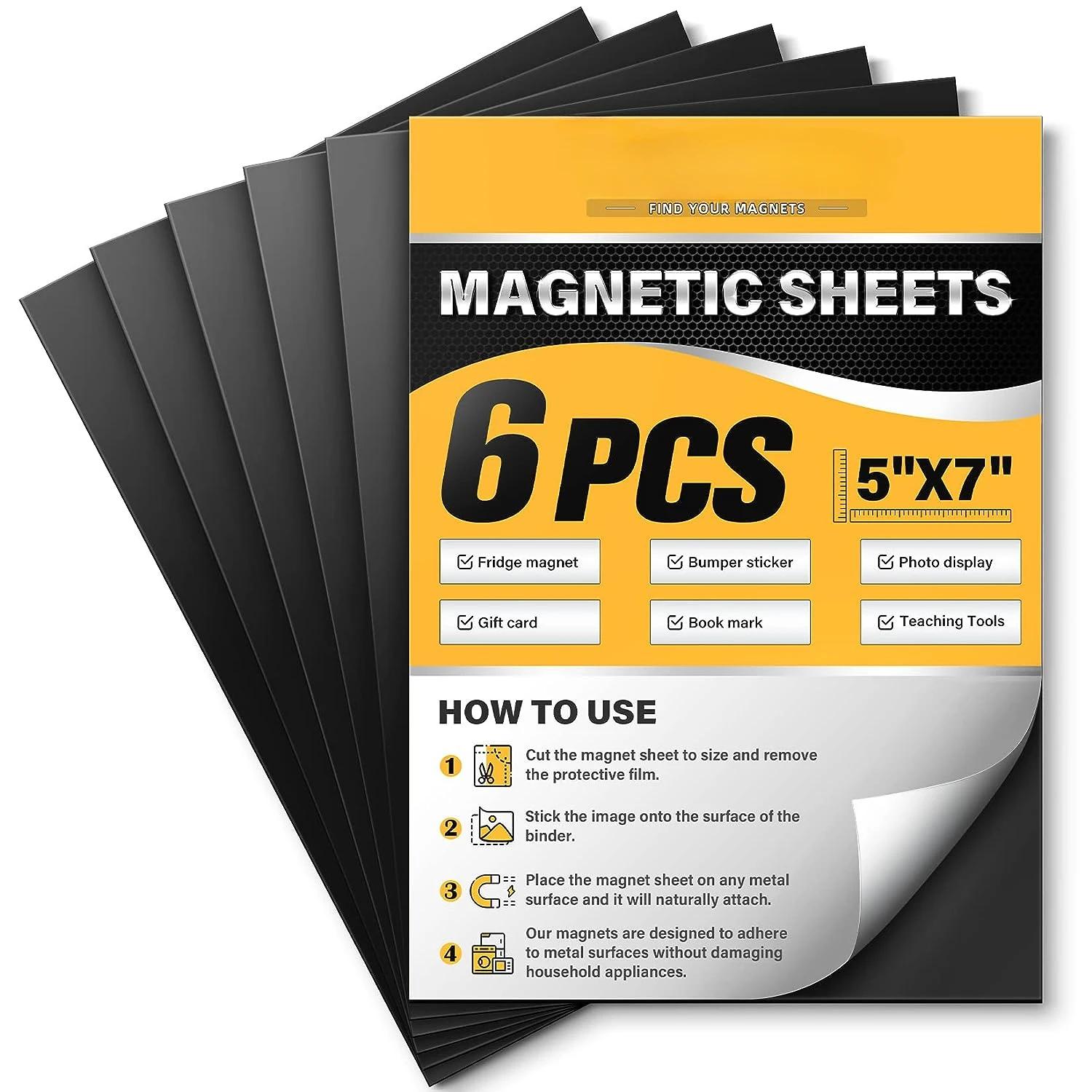 Conjunto de Folhas Magnéticas, Ímãs Flexíveis, Apoio Adesivo Superior, Cut & Personalizar Folha Ímã, Uma Foto Magnética - Image 1