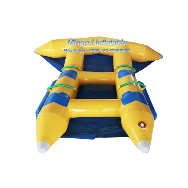 Banana Boat Inflável Colorido para Parque Aquático - Diversão em Família com Opções de 4, 6 e 9 Assentos