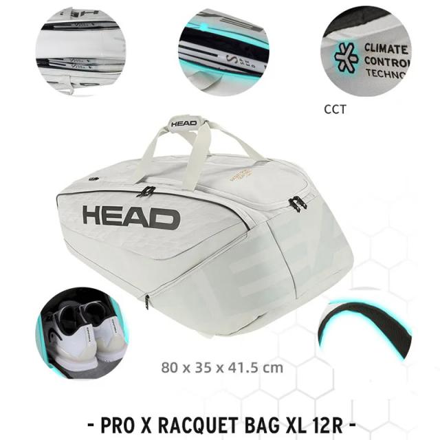 Mochila de Tênis Cabeça Pro para Djokovic: Saco Grande com Capacidade para 6R, 9R e 12R de Raquetes