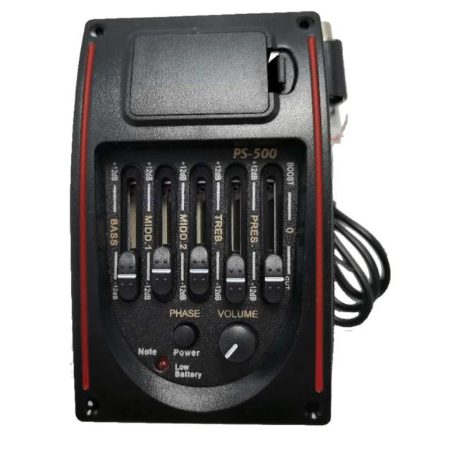 Afinador de Guitarra Folk Acústica com Acessórios, Captação de 5 Bandas e Controle de Volume, Instalação Simples