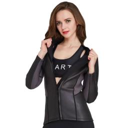 SBART-Top de neoprene manga comprida para mulheres, maiô elástico smoothskin, camisa de surf, jaqueta de mergulho, 2mm - Image 3