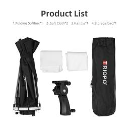 Triopo 55cm 65cm 90cm 120cm dobrável octógono softbox suporte de montagem caixa macia alça para godox yongnuo speedlite flash luz - Image 4