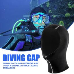 3/5mm unissex touca de natação neoprene mergulho capuz com ombro equipamento de mergulho chapéu boné inverno nadar quente wetsuit - Image 4