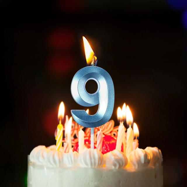 Velas Digitais para Aniversário em Forma de Ópera, Decoração Azul e Rosa para Bolos em Festas Criativas