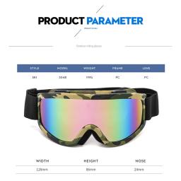 Óculos de esqui de armação grande com lente colorida anti-colisão lente anti-reflexo esporte ao ar livre neve snowboard para snowboard esqui - Image 3