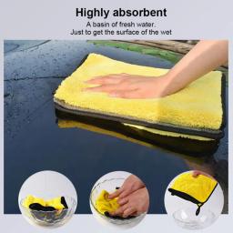 Microfiber Car Washing Towels, Soft Double Layer, Body Cleaning Wipe Rag, Absorção de água, Secagem Pano, Grosso, 30 cm, 40 cm, 60cm - Image 4