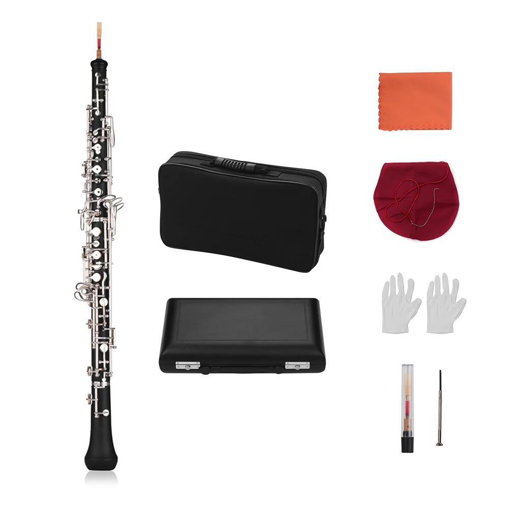 Ammoon semiautomática estilo prateado chaves, Oboe profissional, luvas Reed, estojo de couro, instrumentos de sopro - Image 1