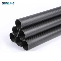 1 pces comprimento 1000mm od10mm 20mm 30mm 40mm sarja matte 3k 100% tubo de fibra carbono - Image 2