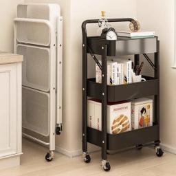 Carrinho de rack de armazenamento dobrável de vários andares, carrinho organizador para cozinha, banheiro, quarto, economia de espaço - Image 1