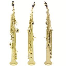 SLADE-Latão Saxofone Soprano Direto, Professional Bb Sax Plano, Natural Shell, Key Carve Padrão, multicolorido - Image 6