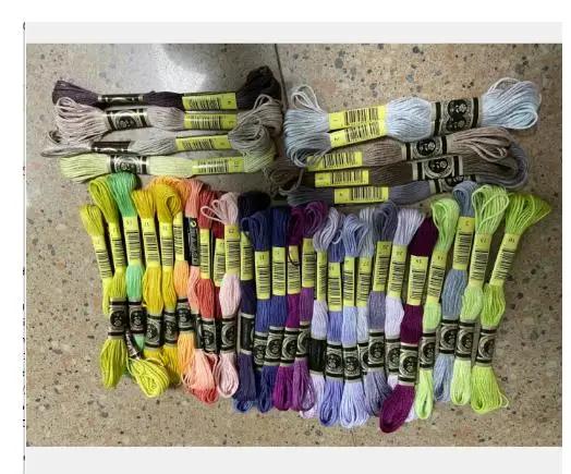 Linha de Algodão para Bordado em Cross Stitch com 35 Cores, Inclui 2 Etiquetas para Artesanato DIY