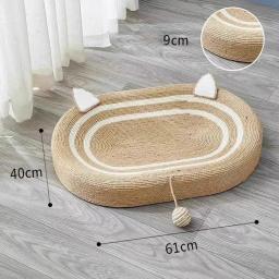 Oval Cat Scratcher Pads, 100% Sisal Cat Coçar Board, cama do gatinho, ninho Chew Toy, mordida resistente, Sharpen Nails Tool, Pet fornecimentos, Novo - Image 4