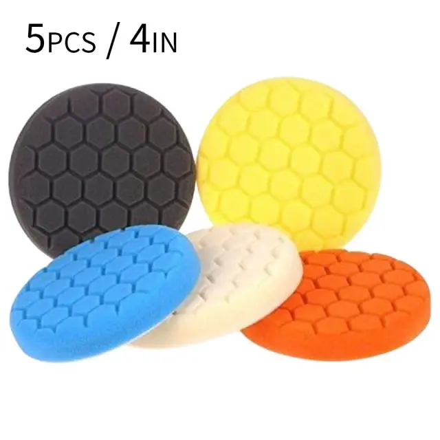 Kit de Almofadas de Polimento para Carro - 5 Peças com Esponjas de 3 a 7 Polegadas para Brilho e Beleza do Veículo