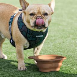 Tigela dobrável grande de silicone para animais de estimação, Alimentador dobrável para cães, Viagem ao ar livre, Recipiente de comida de cachorro portátil 600ml - Image 4