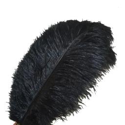 Penas pretas de avestruz para decoração de festas de casamento, penas naturais de avestruz para artesanato, 15-75cm 6-30 - Image 1