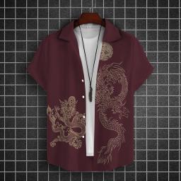 Graphic Dragon, manga curta masculina, camisas da moda casual, tops de verão, blusa masculina, streetwear, camisas 3D, 2024 - Image 4