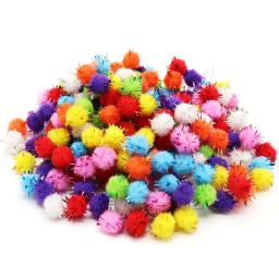 Glitter Pom Pom Ball para crianças, alto elástico, macio, misturar cores, material artesanal, jardim de infância, Natal, artesanato DIY, decoração, brinquedos - Image 2