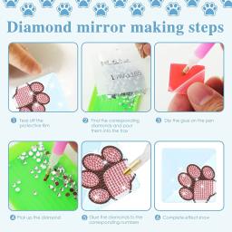 8 pçs/set diy pata pintura diamante marcador cantos livro de couro marca cristal strass diamante arte canto marcadores para adultos - Image 6