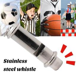 Aço inoxidável árbitro apito com cordão, caixa de armazenamento para esportes, futebol, durável, caminhadas - Image 1