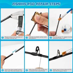 Kit de varas de pesca de fibra de carbono FishTrip para reparo de vara de alta resistência 1mm ~ 10mm * 10cm para reparo de vara de pesca quebrada - Image 6