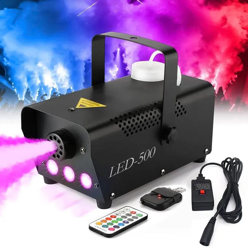 Máquina De Fumaça De Disco Colorido, Fogger Ejector, DJ, Natal, Festa De Casamento, Efeitos De Luz De Palco, Máquina De Nevoeiro, 500W, Remoto, Dropship - Image 1