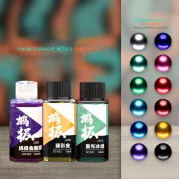 Tinta metálica pré-mista à base de óleo para pintura, modelos militares, tintas coloridas com luz das estrelas, não diluída, 50ml - Image 1