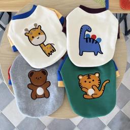 Roupas para cães de estimação com animal fofo, camisa de inverno, pulôver quente de pelúcia, 2 pés, roupas Schnauzer casuais, novas - Image 1