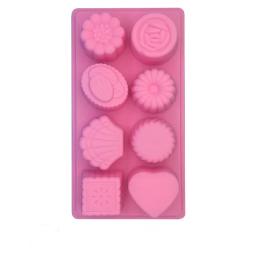Molde de silicone macio de qualidade alimentar, padrão de oito flores, sabonete artesanal, molde de bolo de chocolate, conjunto de fabricação de sabão, artesanato líquido de silicone - Image 4