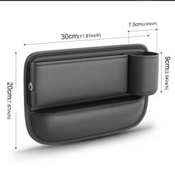 Multifuncional Seat Gap saco de armazenamento para carro, enchimento com suporte de copo, couro PU, carro interior fenda organizadores caixa, 1 Pc, 2Pcs - Image 6