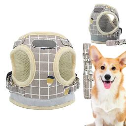 Conjunto reflexivo de arnês do peito para cães e gatos, Arnês de estimação respirável, sem coleiras, cães pequenos e médios andando - Image 1