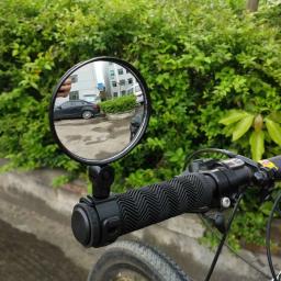 Mini bicicleta espelho retrovisor, Bicicleta dobrável espelho retrovisor convexo, Ajustável grande espelho redondo, Equitação de segurança guidão espelho - Image 2