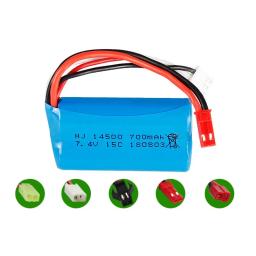Bateria Recarregável LIPO, 7.4V, 700mAh, 14500, FT007, Barco RC, Lancha rápida, Syma F1, FX059, Aeronave 2s - Image 5