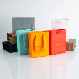 Sacos De Papel Bege com Logotipo Personalizado, Sacolas De Presente De Papelão, Favor De Compras Em Massa, Sacos De Embalagem De Doces com Alças, 12x6x16cm, 50Pcs - Image 6