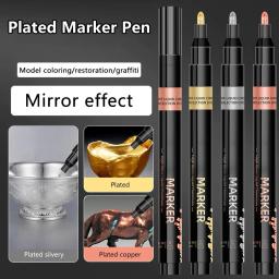 À prova d'água líquido Chrome Marcador, Dica Espelho Cromo, Paint Pen para Vidro Metal Papel Plástico Art Craft Project, Modelagem, 1.0mm - Image 4
