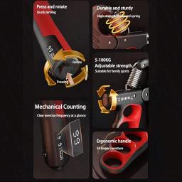 Dispositivo de força de aperto ajustável de 5-100kg para treinamento de reabilitação, realce muscular, treinamento de força, dispositivo de força de aperto - Image 3