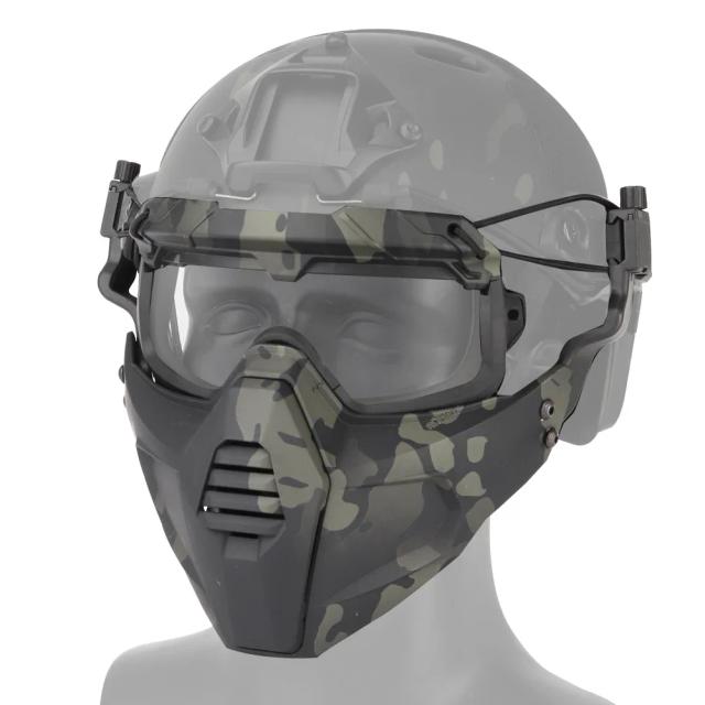 Máscara Tática Multifuncional com Óculos para Airsoft e Paintball - Proteção Facial Completa para Jogos de Tiro e CS