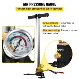 Inflável Rifle Air Gun, 3 Stage PCP Bomba e Manômetro, pneu Kayak Ball, bomba de mão de alta pressão, enchimento Stirrup, 4500PSI - Image 4